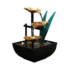 led fountain with stones