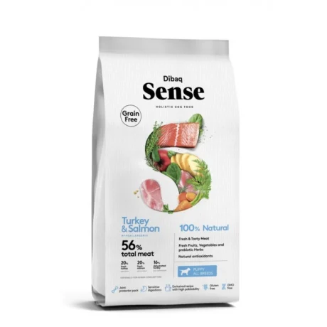 מזון יבש Sense לגורים קטנים בטעם סלמון והודו 2 ק"ג