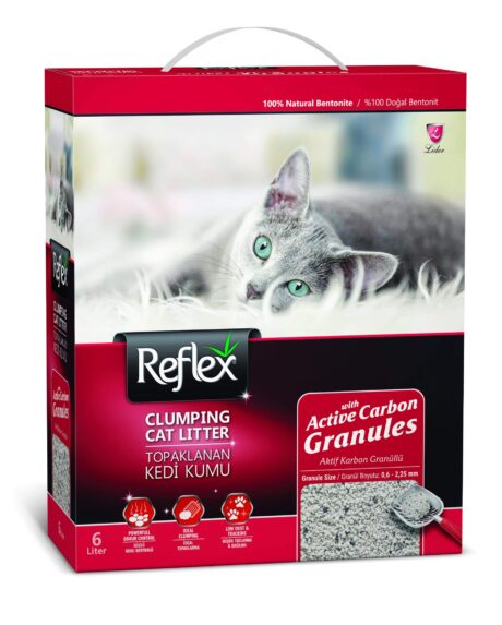 Reflex חול חתולים מתגבש עם גרגירי פחם 6 ליטר